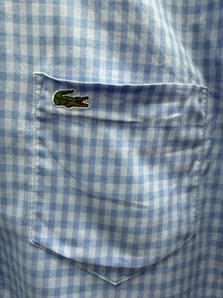 Camisa Lacoste Cuadros Azul Manga Larga