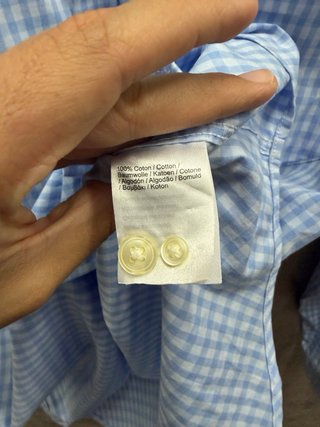 Camisa Lacoste Cuadros Azul Manga Larga