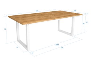 Mesa Comedor Roble Industrial 200cm