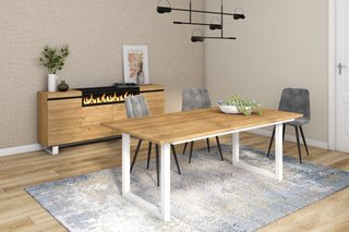 Mesa Comedor Roble Industrial 200cm