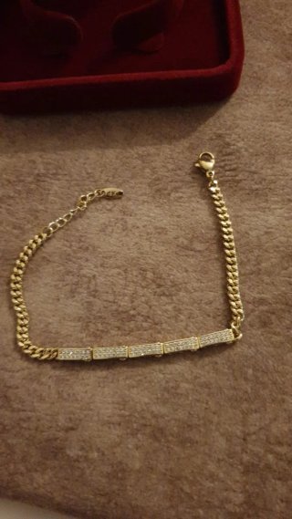 Pulsera chapada en oro 18k con circonitas