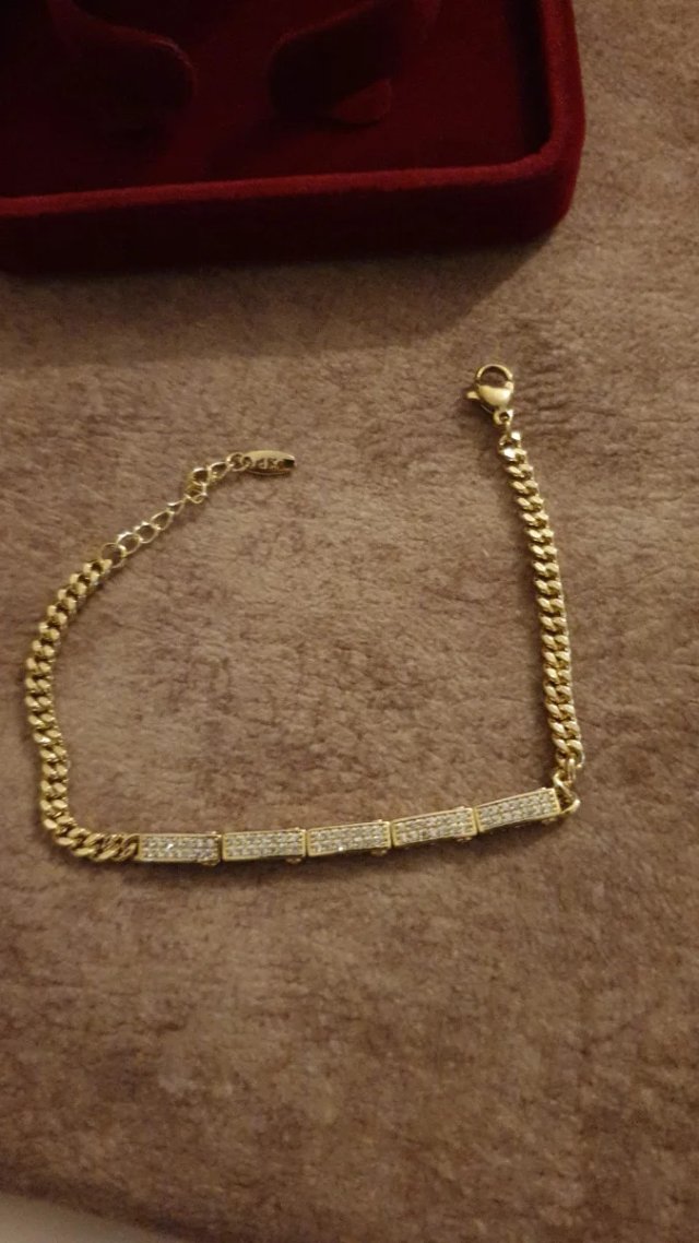 Pulsera chapada en oro 18k con circonitas