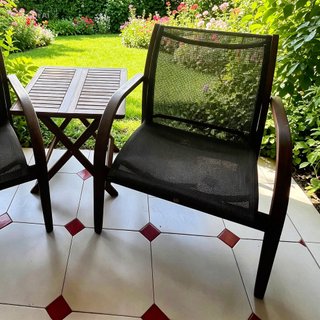2 Sillones y Mesa Auxiliar Jardín Madera