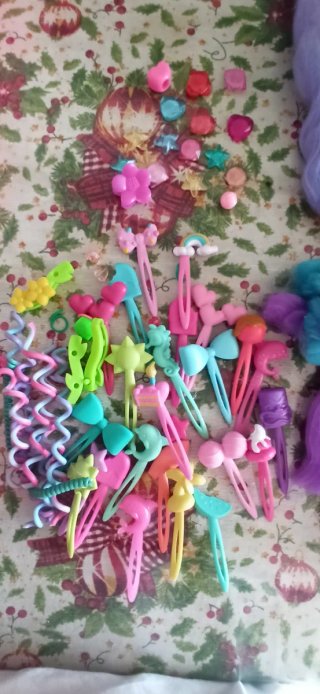 Muñecas con pelo largo y accesorios