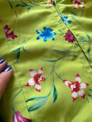 Traje Flamenca Verde Flores Buganvilla