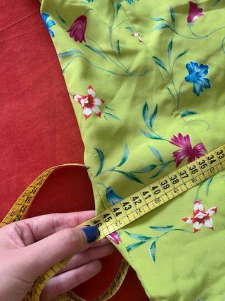 Traje Flamenca Verde Flores Buganvilla
