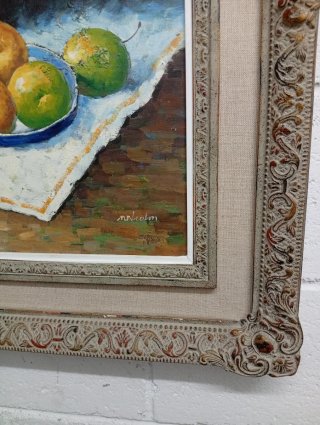 Cuadro antiguo lienzo con firma