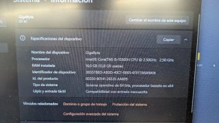 Gigabyte i5 2.50ghz 16GB RTX 3060