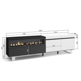 Mueble TV con Chimenea Eléctrica Diseño Industrial