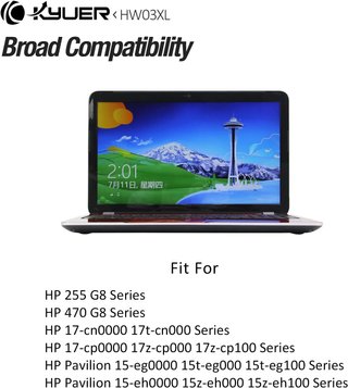 Batería KYUER HW03XL HP 255 470 G8 Pavilion 15-EG