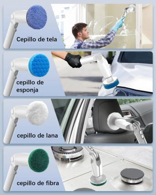 Cepillo Eléctrico Extensible Limpieza 8 en 1