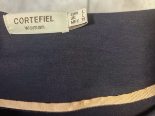 Vestido Cortefiel lunares azul y beige