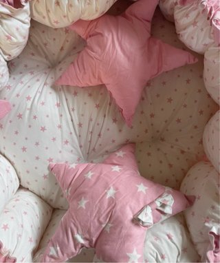 Tapiz-cama Alpha Baby Omega Estrellas Rosa