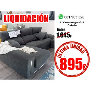 Sofá Chaisse Longe Gris Tela