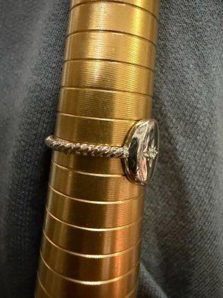 Anello vintage con stella e zircone tg18