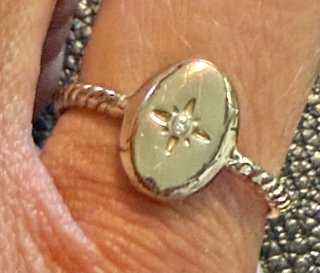 Anello vintage con stella e zircone tg18