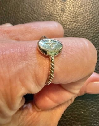 Anello vintage con stella e zircone tg18
