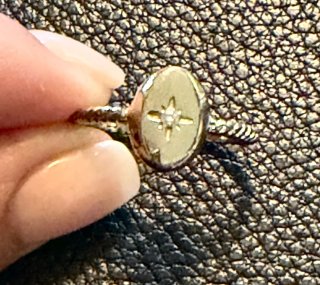 Anello vintage con stella e zircone tg18