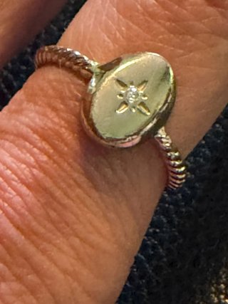 Anello vintage con stella e zircone tg18