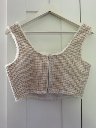 Top Tweed Beige y Marrón
