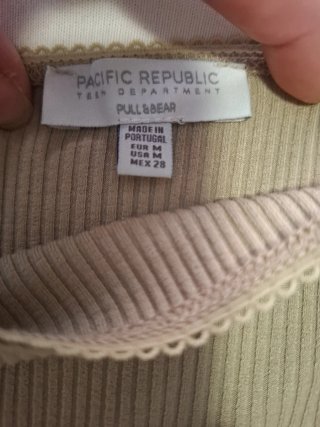 Falda larga beige acanalada