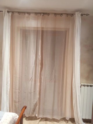Tende beige, due teli mis 140largh×280 cm lungh