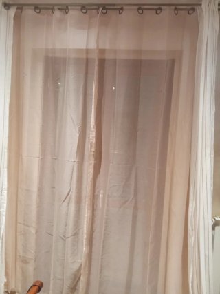 Tende beige, due teli mis 140largh×280 cm lungh