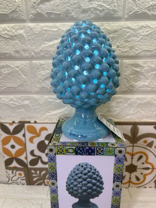 Lume Pigna azzurra in porcellana 18cm