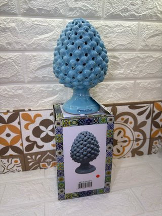 Lume Pigna azzurra in porcellana 18cm