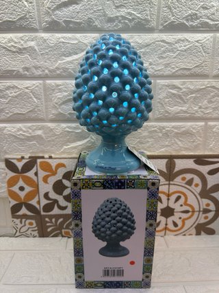 Lume Pigna azzurra in porcellana 18cm