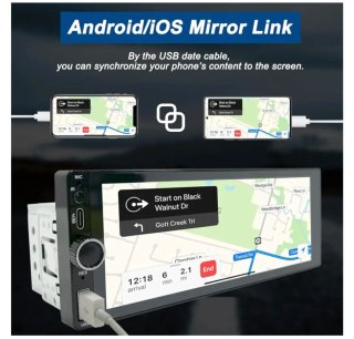 Radio Coche Pantalla Multimedia CarPlay 1 DIN