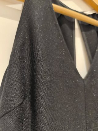Vestido Mango Negro Brillo Talla M