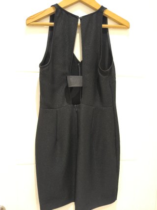 Vestido Mango Negro Brillo Talla M