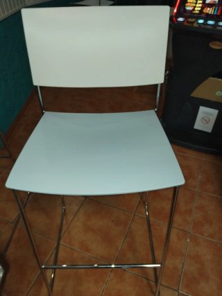 Taburete Alto Metal y Plástico Blanco 8 unidades