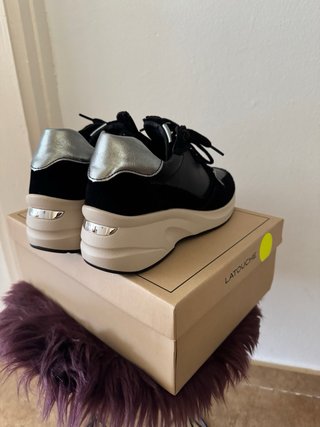 Zapatillas sneakers Latouche Piel Negro y Plata