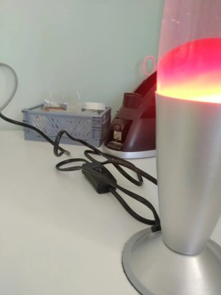 Lampada Lava Rosa e Argento