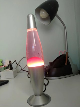 Lampada Lava Rosa e Argento