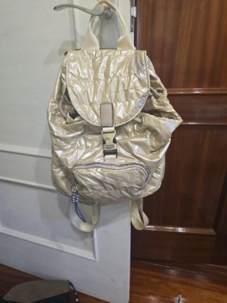 Mochila dorada brillante