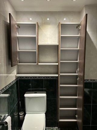 Mueble de baño madera y cristal
