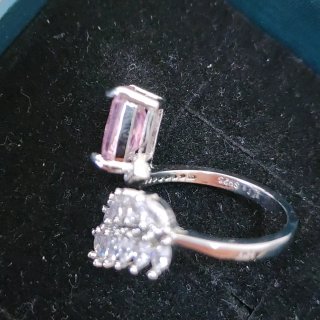 Anillo Plata 925 Circonitas Ajustable Rosa