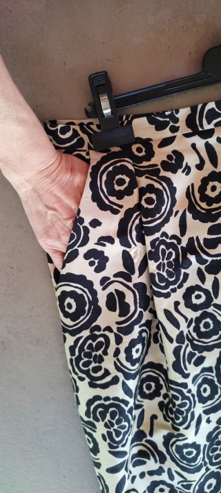 Gonna Max Mara Beige/Nero Floreale