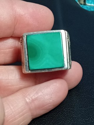 Anillo Plata Ley con Malquita