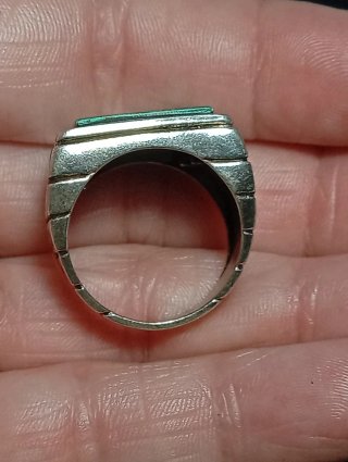 Anillo Plata Ley con Malquita