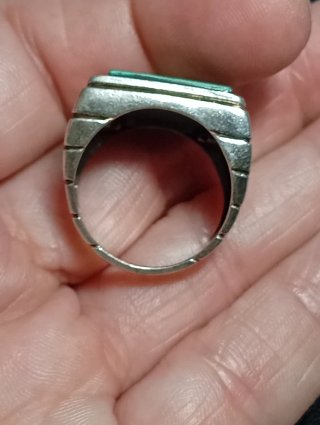 Anillo Plata Ley con Malquita