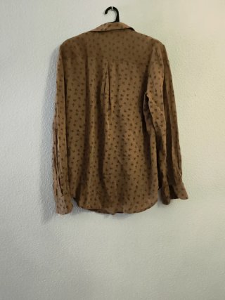 Camisa Benetton Beige/Marrón Estampada