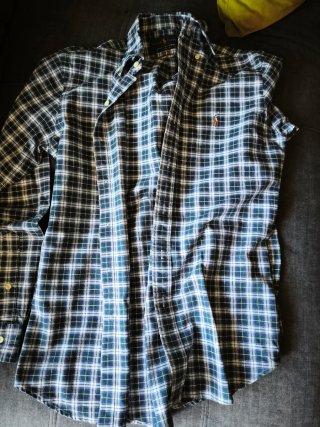 Camisa Polo Ralph Lauren cuadros azul y verde