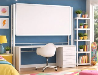 Cama Alta Abatible 90×190 con Escritorio y Máximo