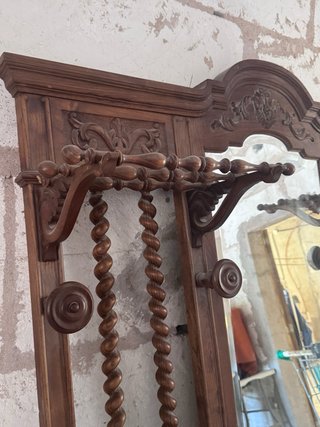 Mueble recibidor madera con espejo