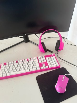 Pacchetto Cuffie, Tastiera e Mouse Rosa Barbie