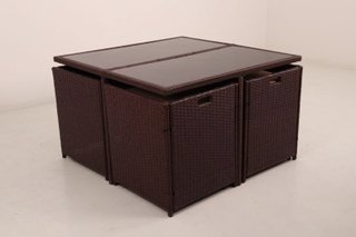 Conjunto Mesa y Sillas Terraza Ratán